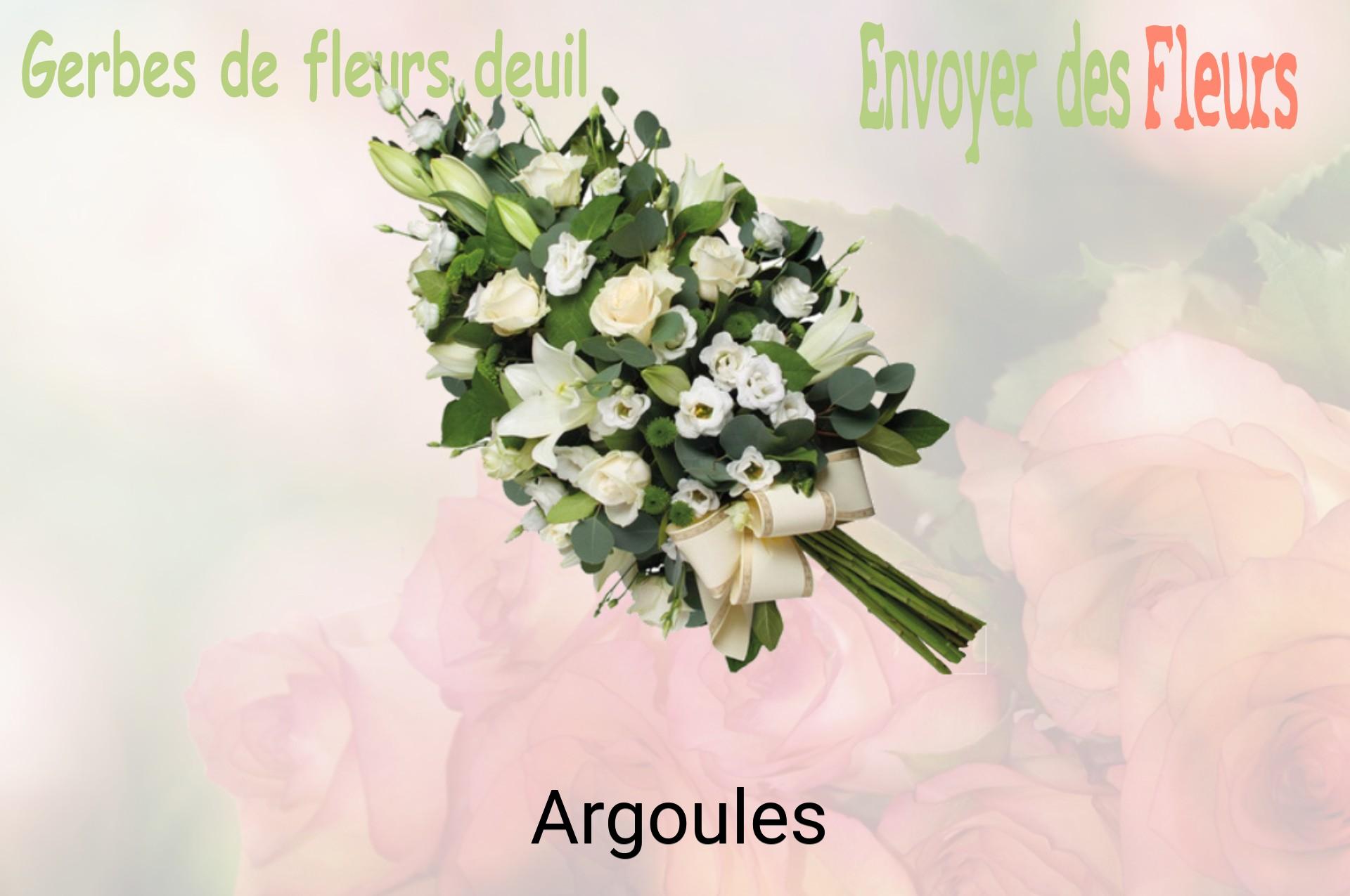 Gerbe de fleurs de deuil livrée à Argoules